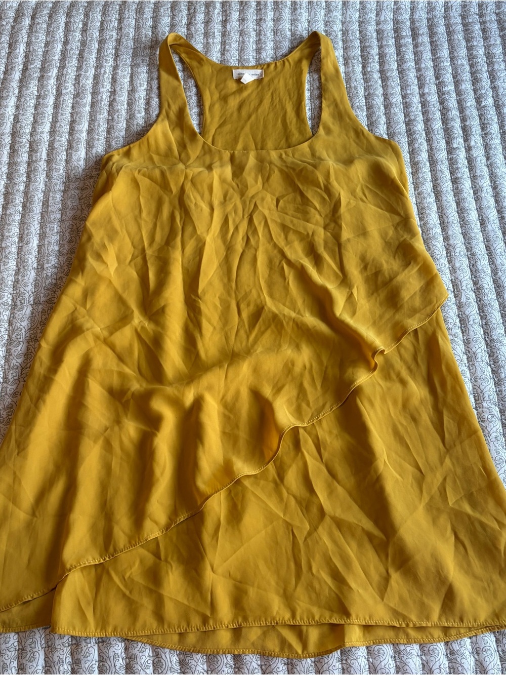 silence + noise Mustard Yellow Layered Racerback Mini Dress